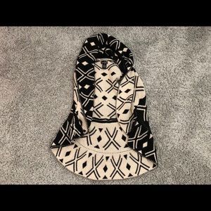 Woven Waterfall Graphic Design Cardigan Vest